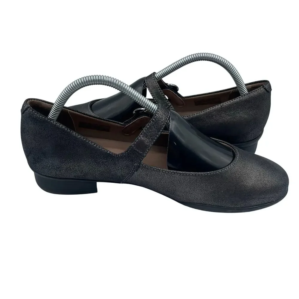 Dansko Kaelyn Mary Jane Shoes Comfort Graphite Metallic Women 40 9.5 10
